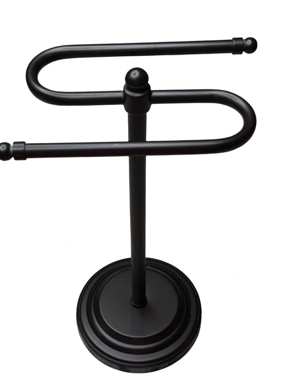 Bronze Rub Metal Double Hand Towel Holder Stand 12